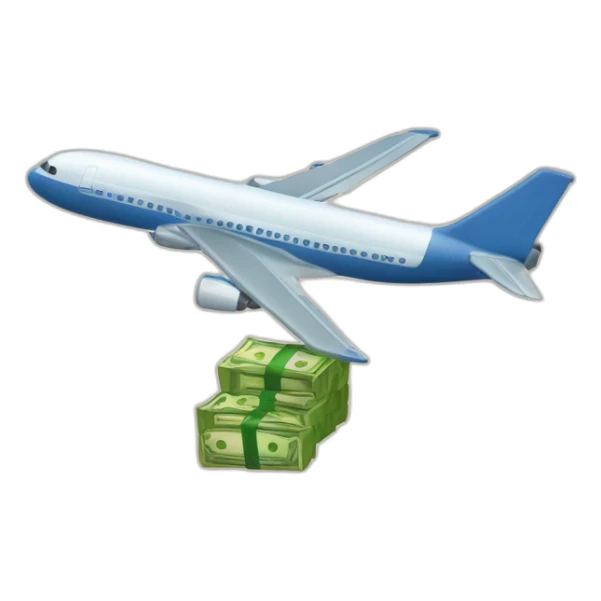 persona tirando dinero de un avion sticker