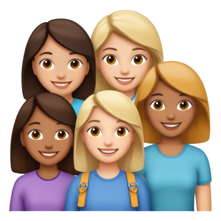 4 friends girls sticker
