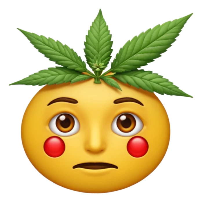 Emoji fatigué avec des cernes et un expression de paresseux comme si il avait fumé du cannabis sticker