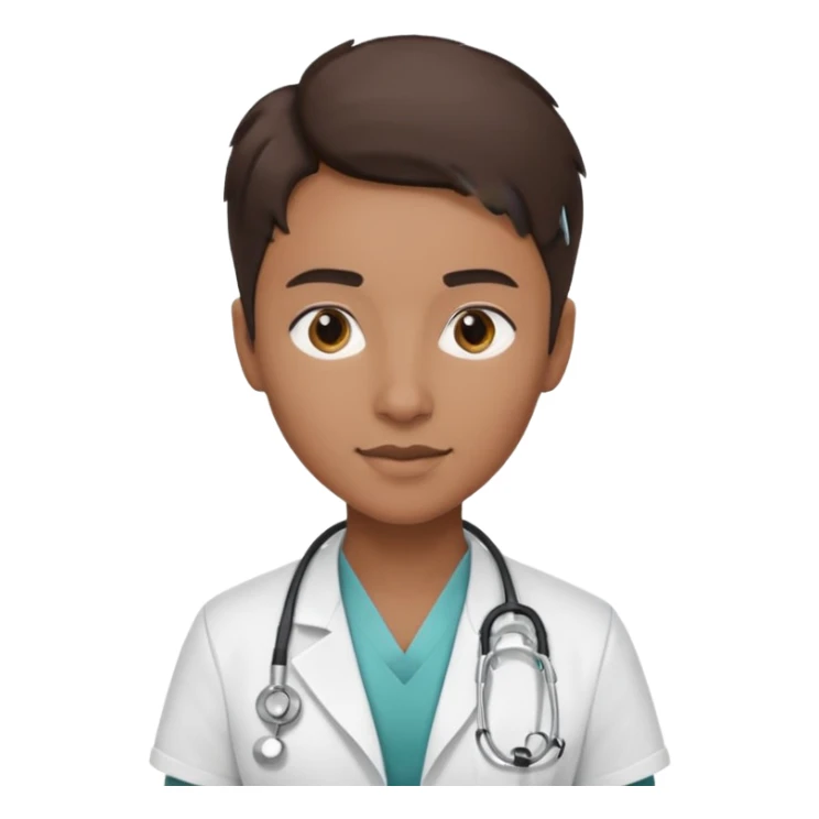 androgynous physician no stethoscope and medium tone skin  sticker