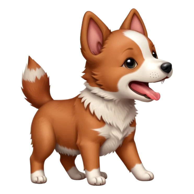 Red heeler puppy howling with mouth open sticker