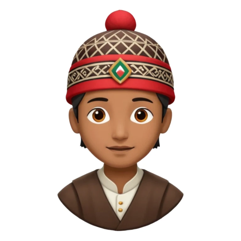Dhaka topi emoji nepali people wear in head sticker
