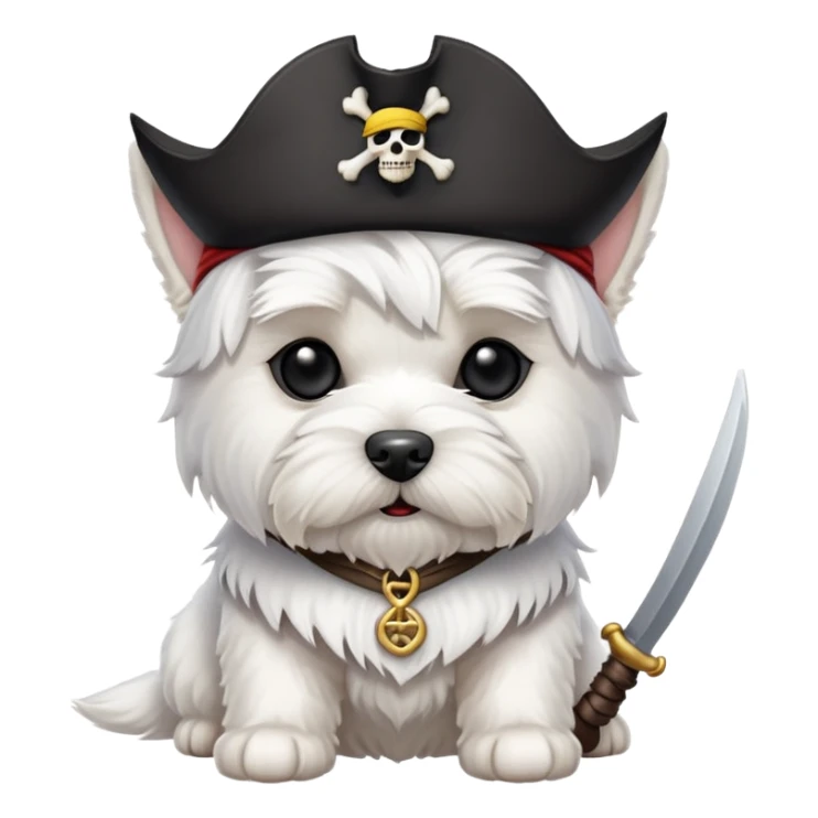 West Highland White Terrier dog as a pirate  sticker