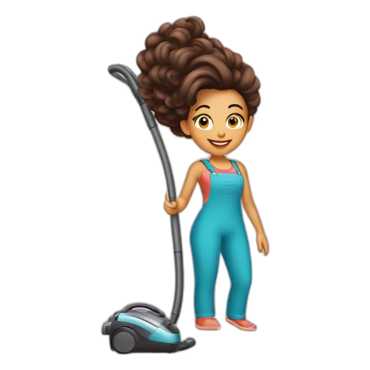 a Moroccan curvyhair do the housework vacuum cleaner sticker