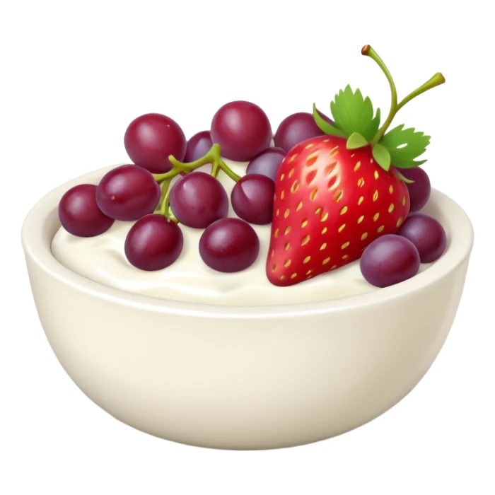 yoghurt bowl with grapes and strawberries  sticker