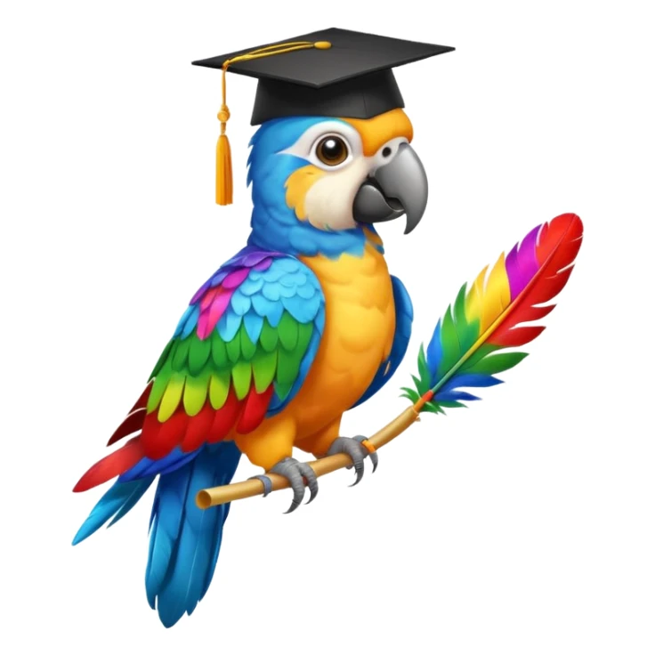 parrot graduate college sticker