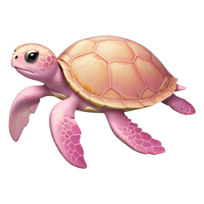 light pink baby turtle swimming sticker