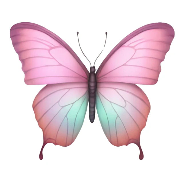 Pastel pink iridescent butterfly sticker