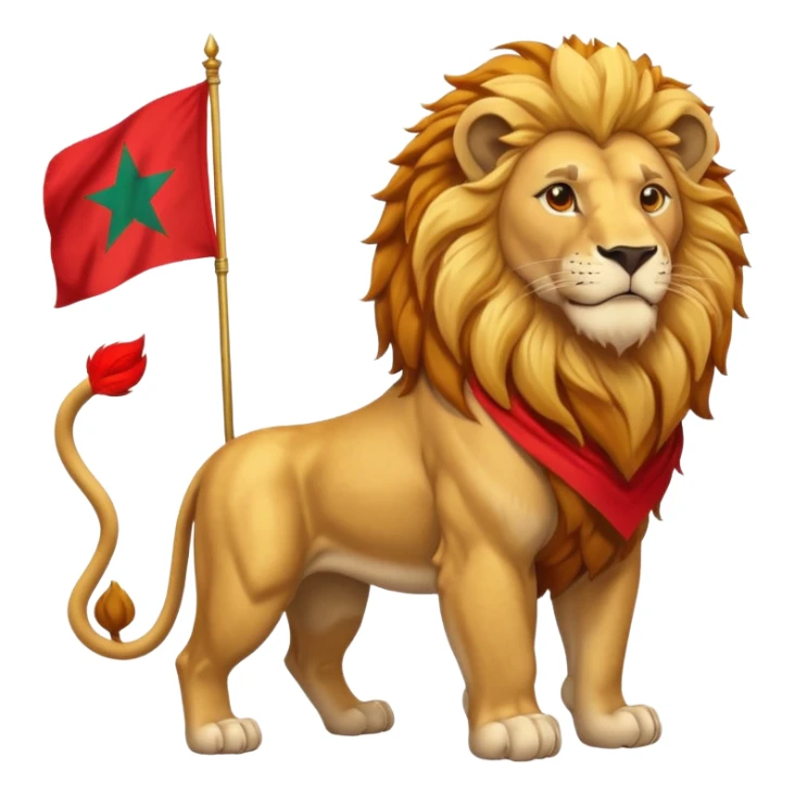 A atlas lion holding a morocco flag sticker