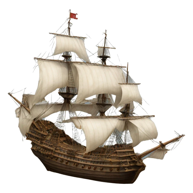 photorealistic XVII century ship sticker