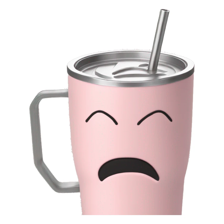 Light pink 40oz Stanley tumbler with handle and straw sticker