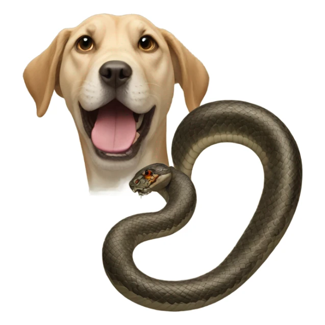 a snake with the head of a dog sticker