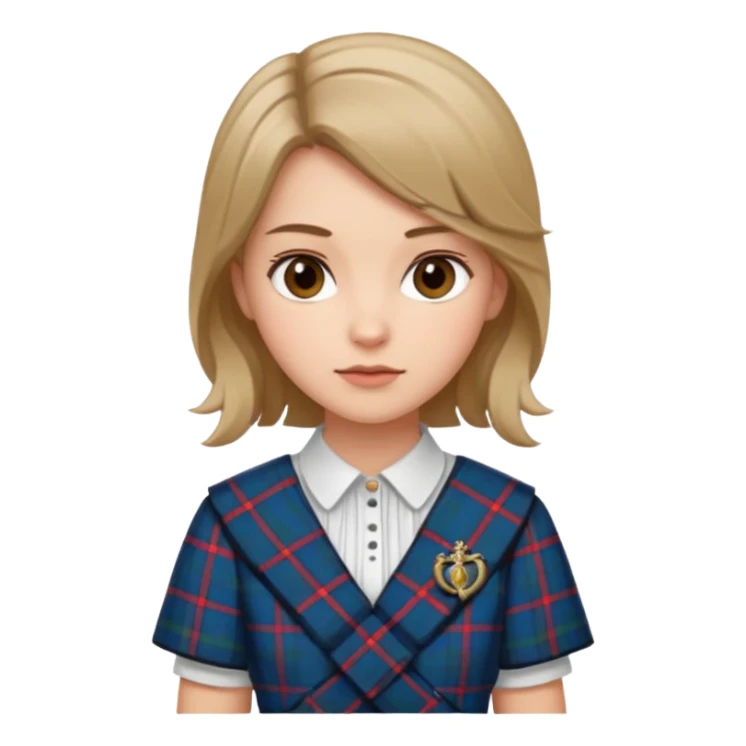 female with scottish attire and dark blonde hair sticker