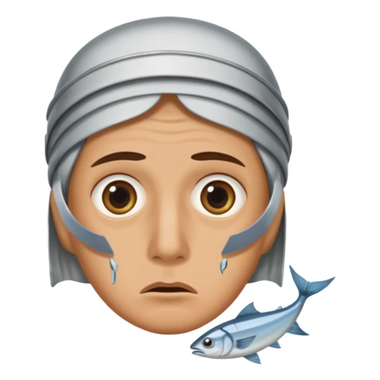 una persona con cara de anchoa preocupado con cara de anchoa el pez anchoa pero en la cara las anchoas sticker