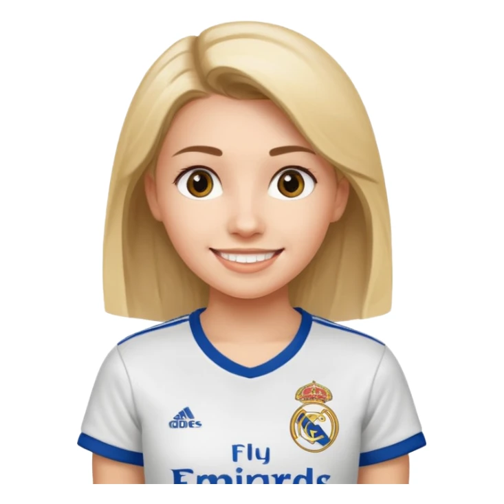 Girl with T-shirt real madrid sticker
