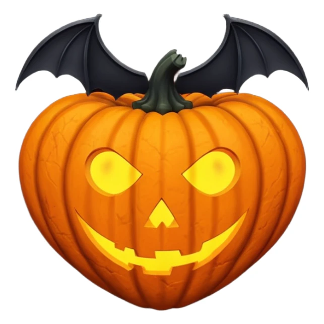 heart with Halloween theme, spooky, pumpkins, bats, dark colors sticker
