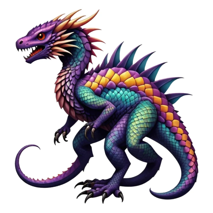 Gothic badass cool complex exotic colorful aesthetic-scenery-Fakémon-creature (full body) sticker