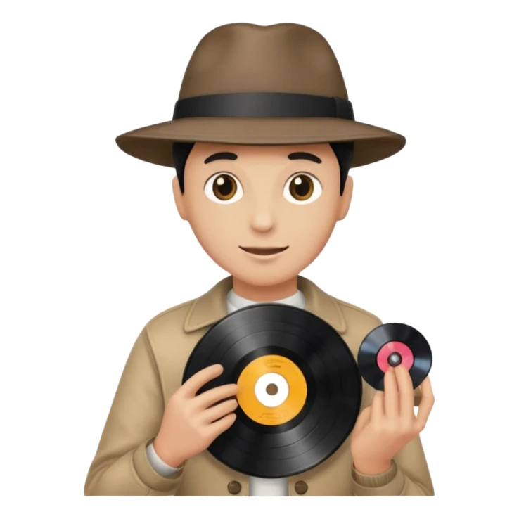 Record Collector + vinyl disc, Vintage Collectors. sticker