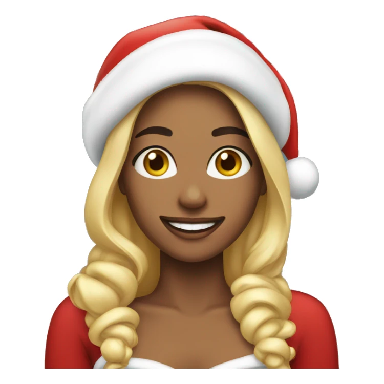 Beauty in a Santa hat sticker