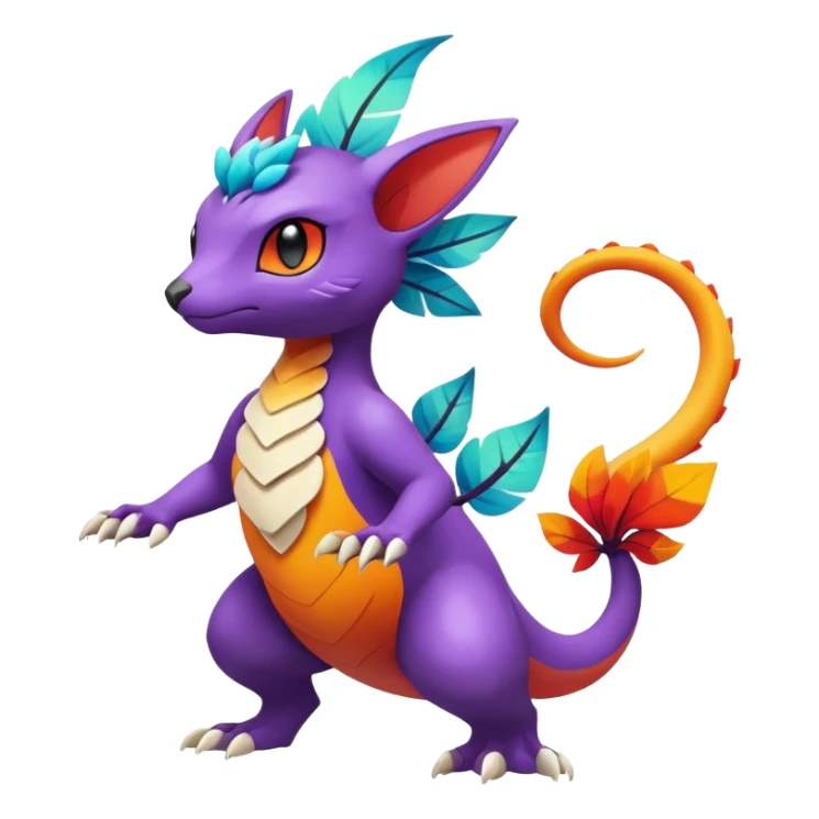 Elemental magical colorful exotic animesque Pokémon-Fakémon-animal-creature sticker