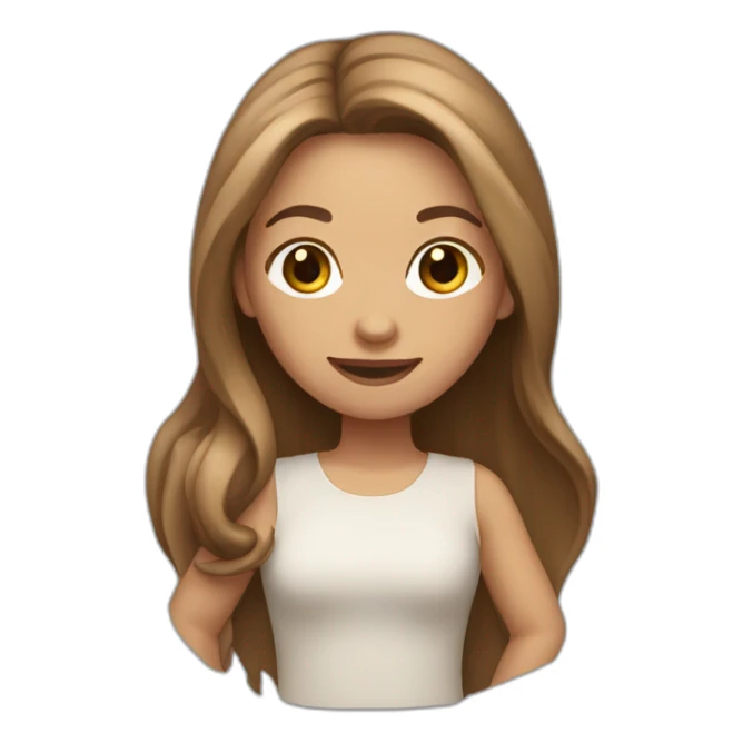 Girl with light skin and long brown hairdancing  sticker