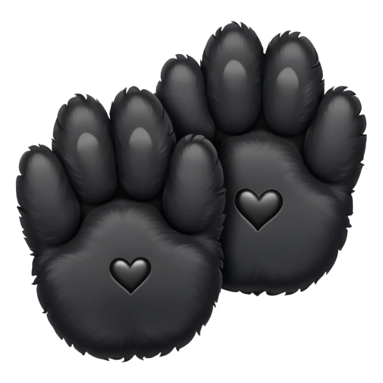 two black puppy paws with a black heart around them sticker
