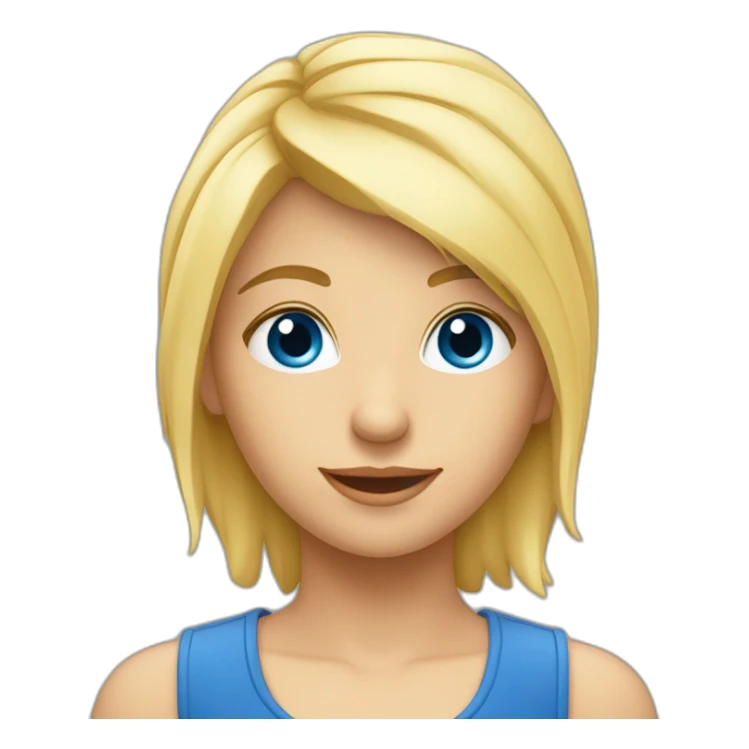 Jeune blond yeux bleus bras droit en l'air sticker