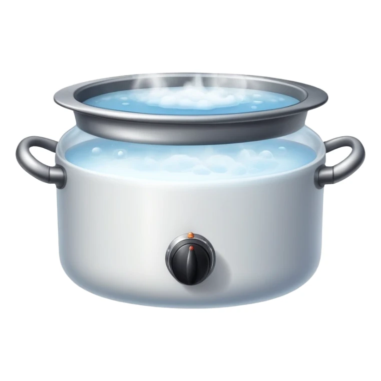 pot with boiling water and steam rising sticker