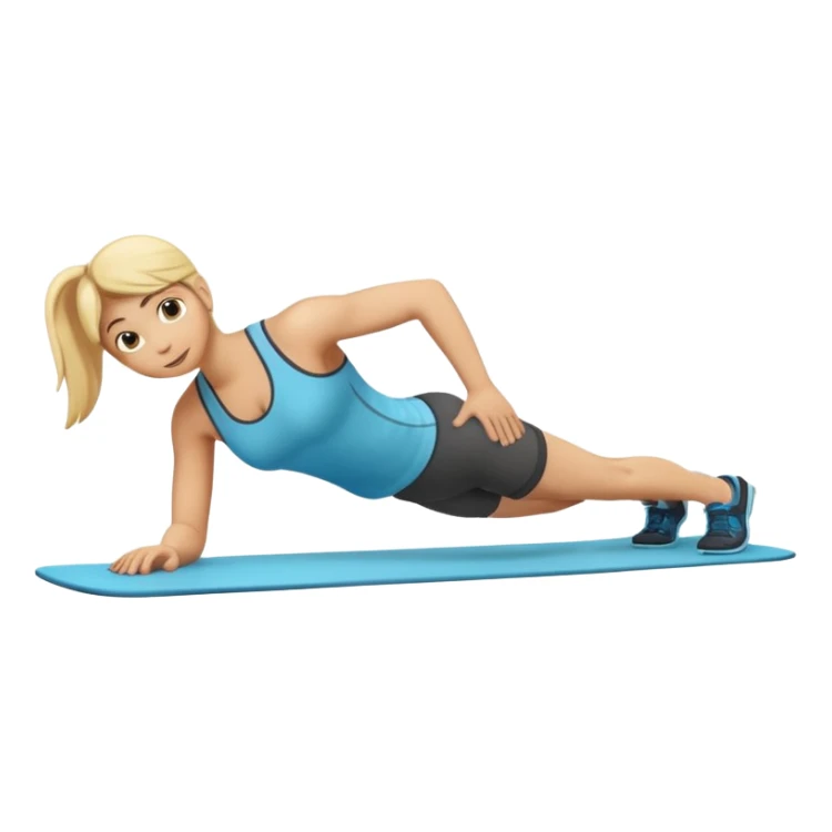 emoji of a fitness plank exercise sticker