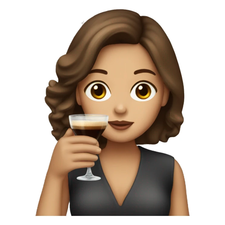 Brown hair girl drinking espresso martini sticker