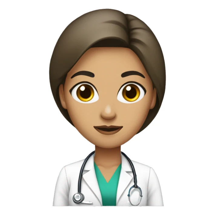 mujer medico de pelo largo lacio negro, ojos delineados negros sticker