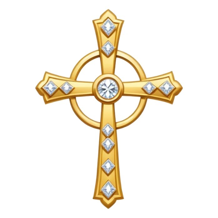 golden cross with diamonds sticker