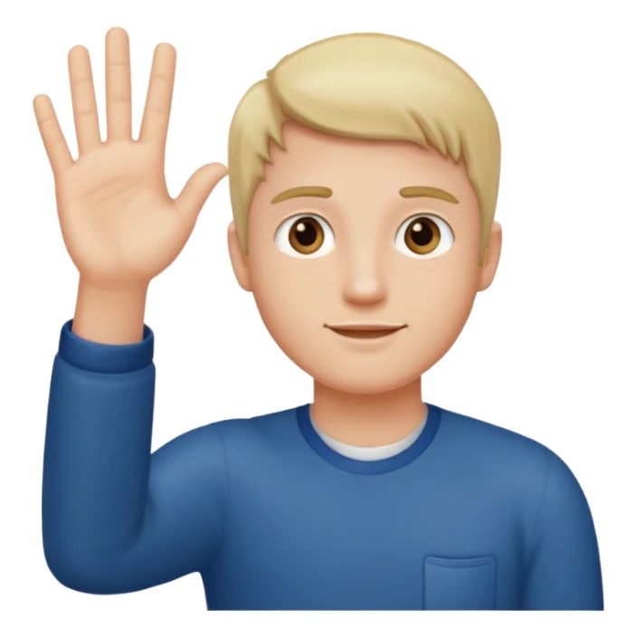 A guy with his left hand higher right lower left hand with a 6 on it right with a 7 sticker