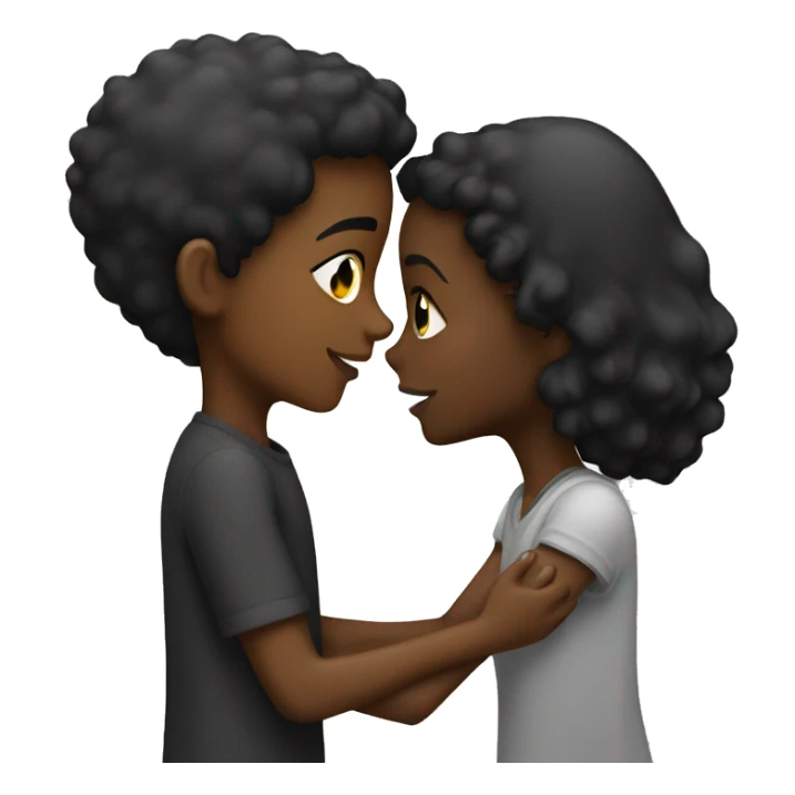Black boy kissing black girl and hold her hand sticker