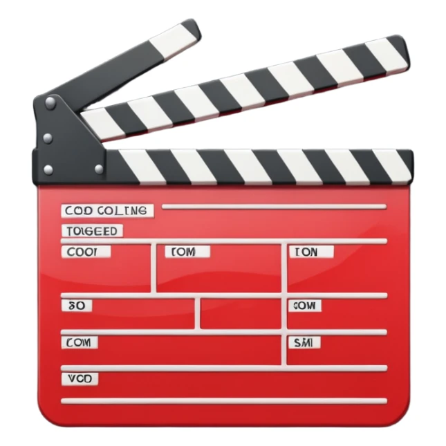 red clapperboard used in filmmaking, cute and stylish design sticker