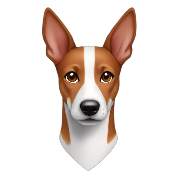 create a face front head shot of a tri colored Basenji Female sticker
