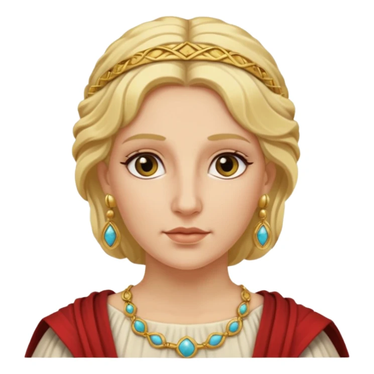 Ancient Roman woman with earrings and blonde hair sticker