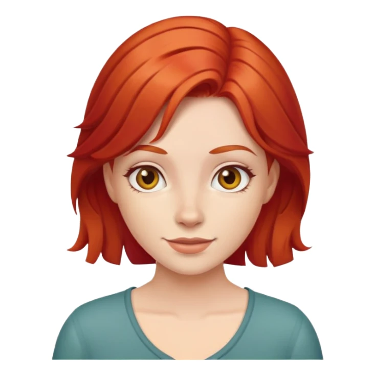 Friendly female character with red hair sticker