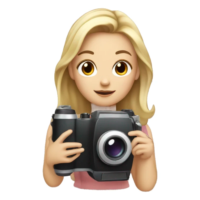 cute white girl with camera in her hands sticker