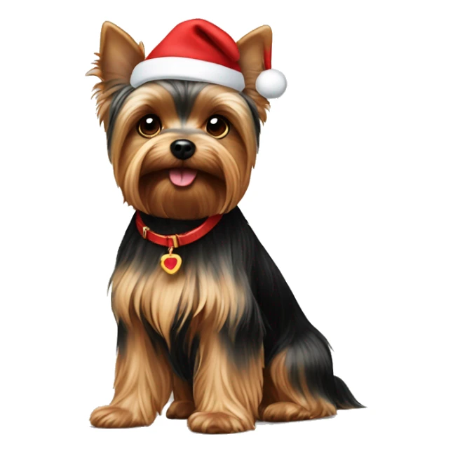 Dog yorkie in christmas sticker