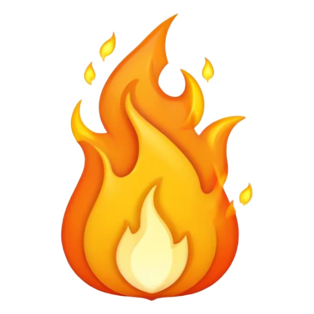 Flame illustrated in a playful and vibrant style, representing the fun and exciting aspects of the app firecrawl sticker