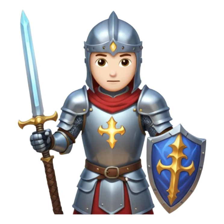 Battle mage: a knight in armor wielding both sword and magic sticker