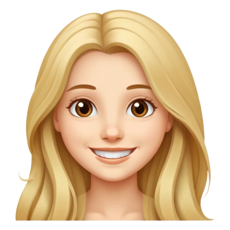 một cô gái xinh đẹp tóc dài đang cười sticker