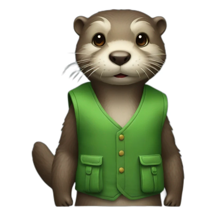 Otter in green vest written "M" sticker