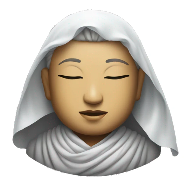 A buddha wearing a veil,with his eyes closed  sticker