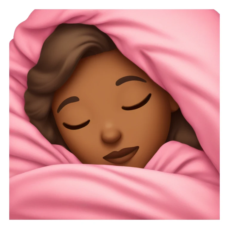 Brown girl sleeping with pink blanket  sticker