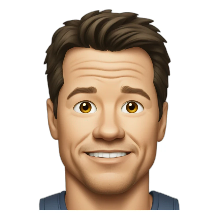 mark wahlberg cartoon wearing tee sticker