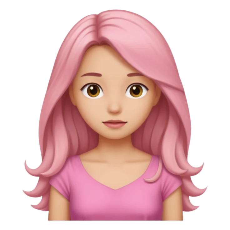 Girl with loose hair in a pink dress sticker