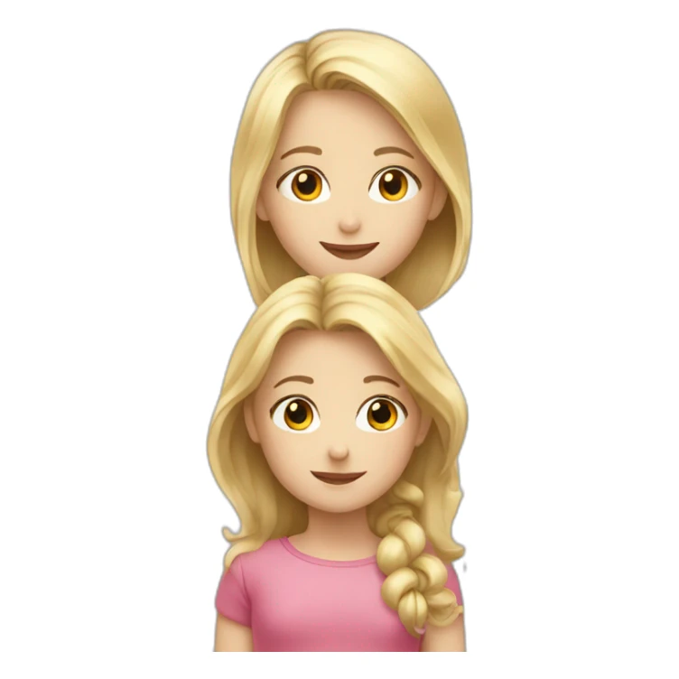 child with blond girls help other person sticker