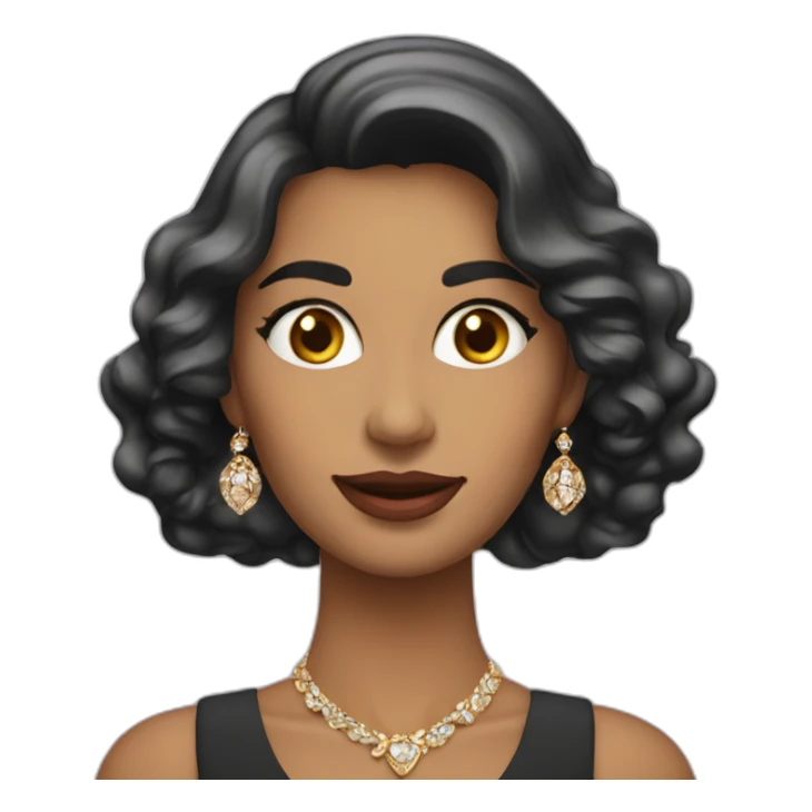 mujer elegante joven con joyeria fina alegre sticker